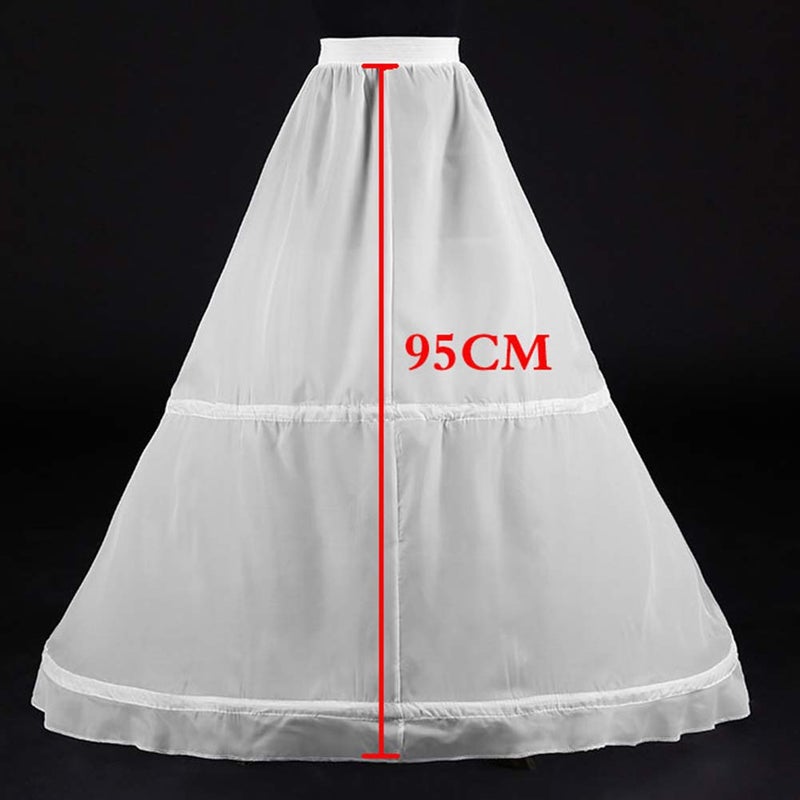 Kumeng Women's 2 Hoops Bridal Crinoline White Petticoat Half Slip Underskirt Wedding dress Bride Pannier Petticoat (White) - Image 5